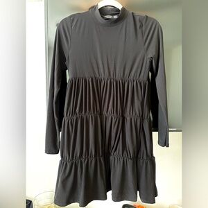 Black Long Sleeve Nasty Gal Babydoll/Smock Mini Dress for sale!